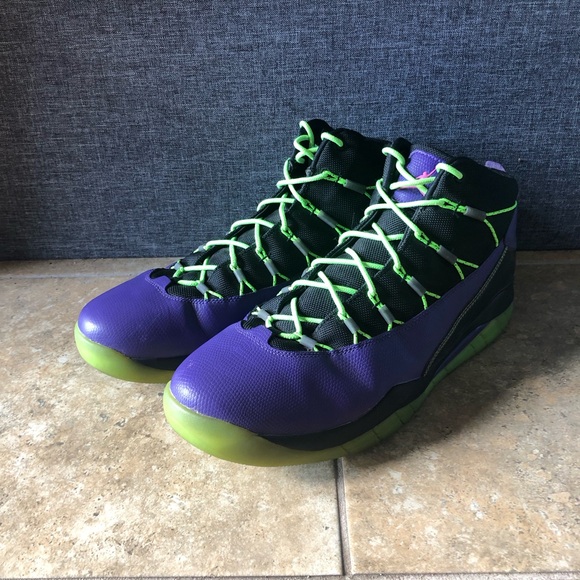 Jordan jump man Purple and Neon Green High-Top Sneakers